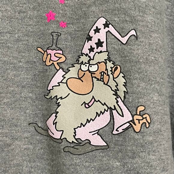 Broken Promises S gray pink casual hoodie 1970s vibes wizard hippie psychedelic - Picture 5 of 8